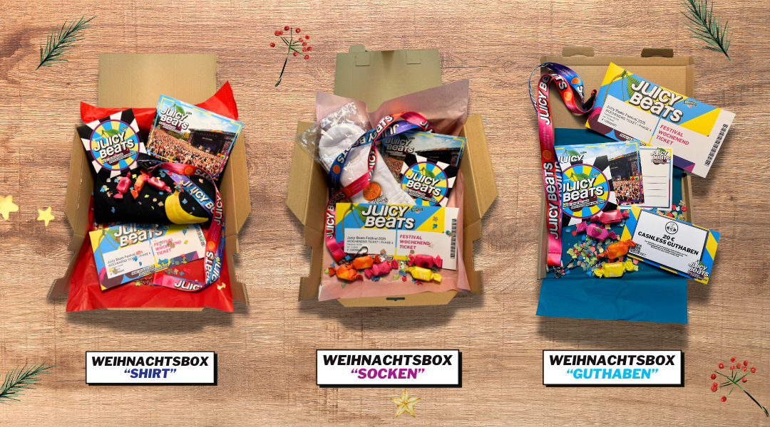 Weihnachtsboxen Juicy Beats Festival 2025
