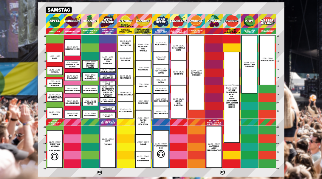 Timetable (1) Abbildung Juicy Beats Festivalplan 2025